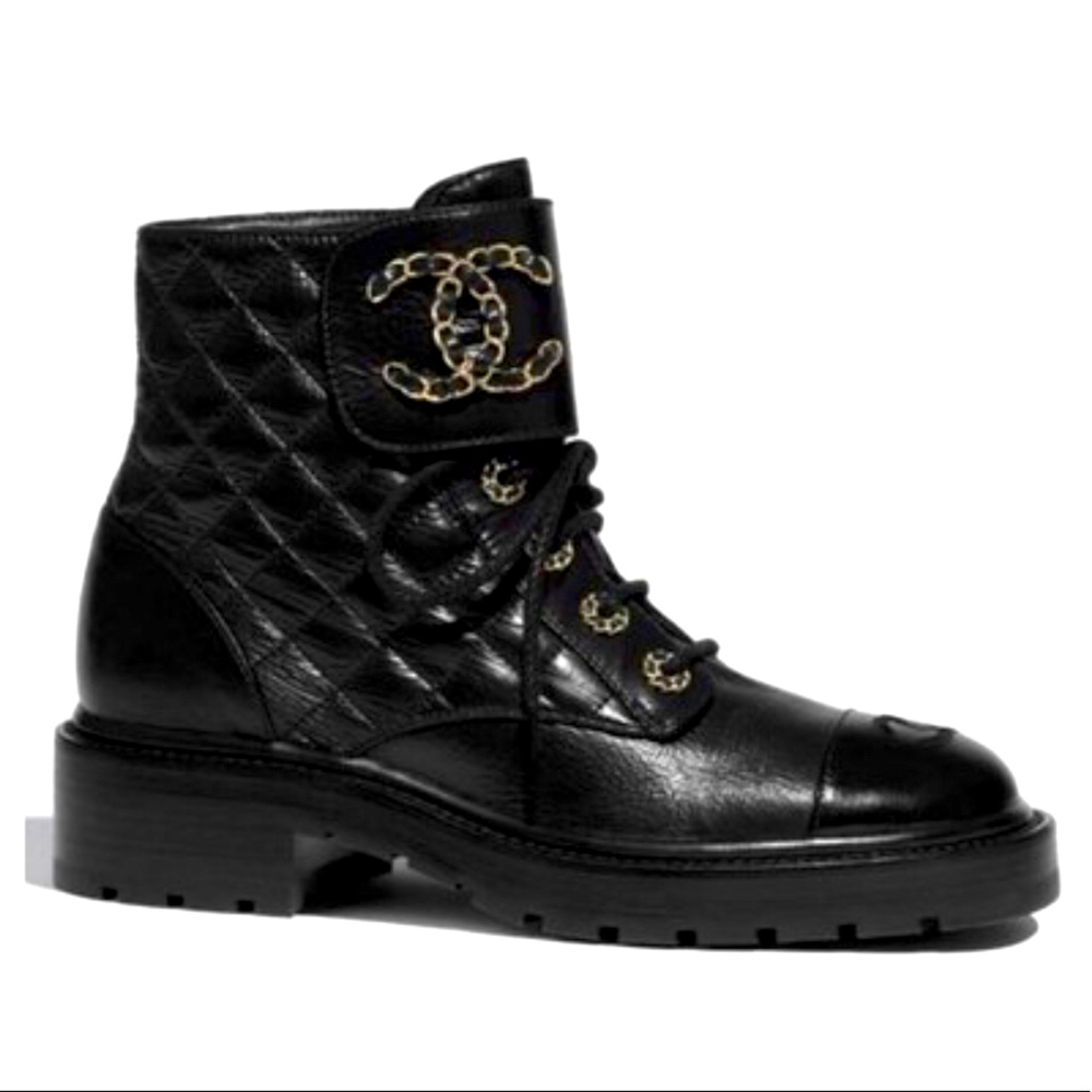CHANEL 20A Combat Boots Black NFS!! ISO